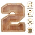 thumbnail image 3 of WASHWEPE Wooden Piggy Bank for Storage Light Brown Digital Transparent Design Helps Develop Savings Habits 3.94 x 2.95 x 2.76 inches, 3 of 8