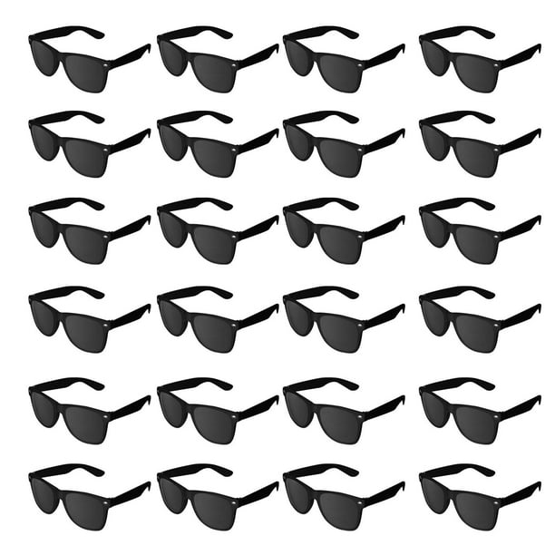 Gafas de sol Super Z Outlet, estilo retro vintage (24 pares), color negro