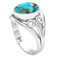 thumbnail image 2 of Copper Blue Turquoise 925 Sterling Silver Handmade Ring, 2 of 10