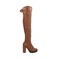 thumbnail image 2 of Bota Extra Larga Para Mujer De Lycra Piel Slim Color Café Platonia MAZAMITLA-02-CAFÉ, 2 of 5