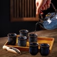 thumbnail image 5 of Kitchen Star 9 Piece Traditional Tea Serving  Set with Bamboo Serving Tray includes strainer, Colour Blue, 5 of 5