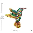 thumbnail image 2 of Metal Hummingbird Wall Art - Colorful Garden Sculpture, Iron Hook Hanger, 13.5x12cm Weatherproof, for Porch Fence Wedding Decor, Outdoor Mosaic Ornament, Orange, 2 of 2