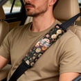 thumbnail image 5 of Xoenoiee Dragonfly Peony Flower Pattern 5 Pieces Car Accessories Leather Auto Seat Covers Full Set with Seatbelt Pads and Car Center Console Cushion Pad for Most Vehicle, SUV, Truck, 5 of 7