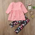 thumbnail image 4 of USA Unicorn Toddler Girls Kids Cotton Cartoon Tunic Top Dress Floral Pants 2Pcs Outfits Set Clothes, 4 of 8