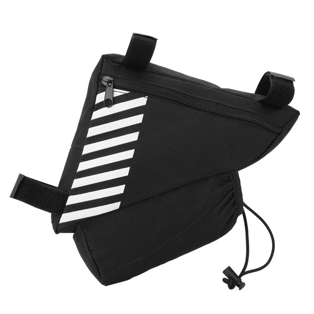 Bolsa triangular para alforjas de sillín, accesorios de ciclismo, bolsa para tubo delantero de bicicleta negra