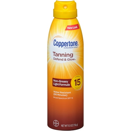 coppertone tanning spray sunscreen spf defend glow oz