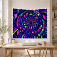 thumbnail image 5 of Neon Spiral Tunnel in Black Background, Energetic Psychedelic for Gamers, Optical Illusion Art, Birthday Gift Tapestry Wall Hanging for Gaming Room and Bedroom, 5 of 7