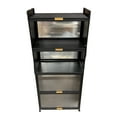 thumbnail image 2 of Étagère de Rangement Multifonctionnelle à 5 Niveaux, Armoire de Rangement de 60cm de Largeur avec Portes Rabattables (Noir), 2 of 3