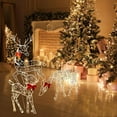 thumbnail image 4 of Christmas Reindeer Decoration Outdoor Light Up Deer Family with Warm Light 2D Standing Deer for Holiday Yard Garden Lawn Decor, 4 of 7