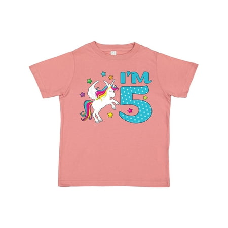 

Inktastic I m Five - Fifth Birthday Unicorn Gift Toddler Boy or Toddler Girl T-Shirt