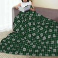 thumbnail image 6 of Salouo Green Buffalo Plaid Merry Christmas Print Bed Blankets,Flannel Blanket Comfortable Air Conditioning Blanket Lightweight Blanket for Sofa Bed Travel & Couch -50"x40", 6 of 8