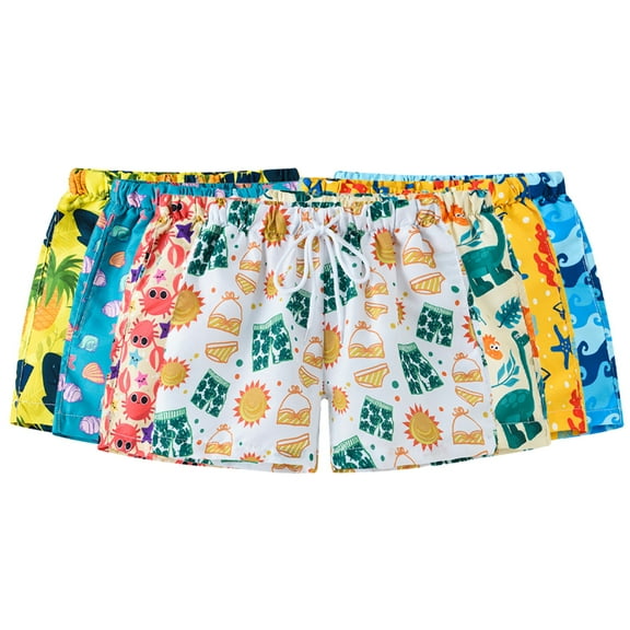 WOLLED Kids Toddler Summer Board Shorts for Boys Girls Quick Dry Prints Swim Trunks Cartoon Swim Shorts Beach Shorts Athletic Running Shorts 2-8 Years