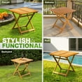 thumbnail image 5 of Acacia Wooden Folding Bistro Table Outdoor, 270lbs Heavy Duty, 5 of 8