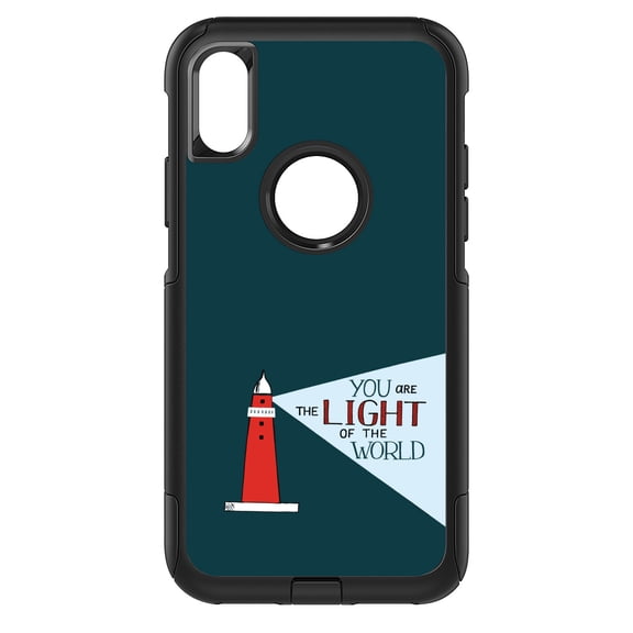 DistinctInk Custom SKIN / DECAL compatible with OtterBox Commuter for iPhone XS MAX (6.5" Screen) - You Are the Light of the World / Light House