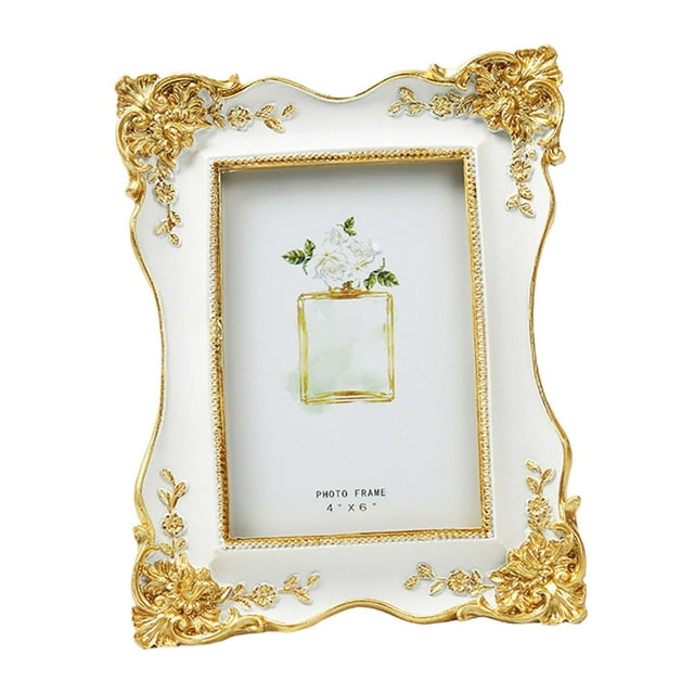 pitrice Cadre Photo de Style Européen Portable pour la Maison pour Mariage, Table, Rose Blanc 22,5x17 cm