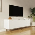 thumbnail image 2 of Mid Century Modern TV Stand for 80 Inch TV, Entertainment Center Wood TV Stand with 4 Large Drawers, TV Console Table Media Cabinet with Storage, for Living Room Bedroom, White, 2 of 9