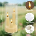 thumbnail image 4 of Clear Acrylic 3 Wick Flickering Flameless LED Candles Battery Operated Realistic Pillar Candles for Home Weddings Parties Decor, 4 of 10