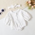 thumbnail image 2 of WUANDIXFA Baby Clothes for Girls Baby Girl Clothes One Piece Jumpsuits Clothes Short Sleeve Rompers Summer Clothes for Baby White,6-9 Months, 2 of 6