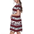 thumbnail image 2 of Balery Buffalo Plaid Forest Vestidos sueltos de manga corta para mujer, vestidos de verano 2025, vestidos casuales de corte A con vuelo., 2 of 6