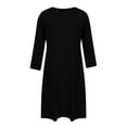 thumbnail image 7 of Miluxas Dresses for Women Casual 3/4 Sleeve Dress Trendy Fall Spring Vacation Travel Airport Outfits Black S(S), 7 of 7