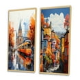 thumbnail image 3 of Designart "Pop Art Milan I" Milan Framed Wall Art Set Of 2 - Orange Cityscapes Framed Canvas Set For Living Room Decor, 3 of 7