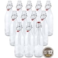 thumbnail image 1 of Estilo Swing Top Easy Cap Bouteilles de Bière en Verre Clair, Rondes, 16 oz, Lot de 12, 1 of 1