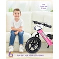thumbnail image 3 of KRIDDO Pro Toddler Balance Bike for 2+ Year Old, 12 Inch Push Bicycle w Hand Brake & Kickstand, Gift Bike for 2-5 Boys Girls, Pink, 3 of 5