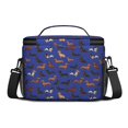 thumbnail image 3 of Dachshund Blue Pattern Insulated Lunch Box for Women Men, Medium Leakproof Cooler Bag with Adjustable Strap, 10"x6.7"x8", 3 of 6