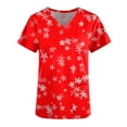 thumbnail image 4 of LSLJS Women Tops Short Sleeve V-neck Tops Working Uniform Print with Pocket Blouse, Christmas Scrub Tops, 4 of 4