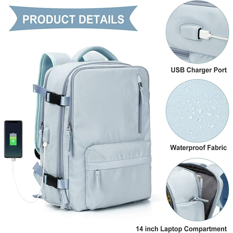 Large Travel Backpack Women, Carry On Backpack,hiking Backpack Waterproof  Outdoor Sports Rucksack Casual Daypack School Bag Fit Laptop With Usb  Charging Port Shoes Compartment - Temu