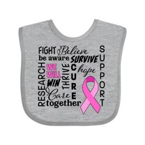Inktastic Breast Cancer- Together We Will Win Boys or Girls Baby Bib