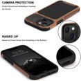 thumbnail image 4 of TENDLIN Compatible avec iPhone 13 Mini Étui Grain de Bois avec Design Texture Fibre de Carbone Étui Hybride en Cuir Compatible, 4 of 5