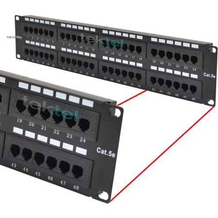 - CAT5 CAT5E Wire UTP 48 Port Network LAN Patch Panel with Cable Management