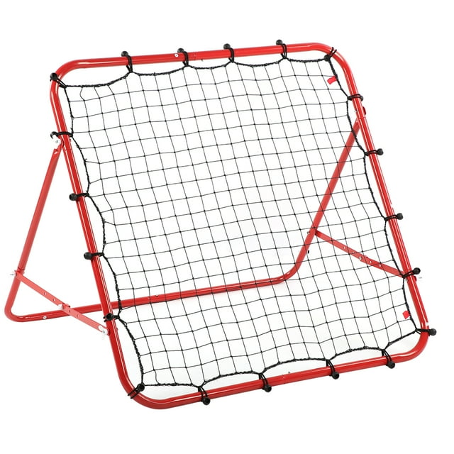 Filet de Rebond pour Entraînement de But 96 x 96cm Portable pour Pratique Intérieure Extérieure Fournitures Sportives