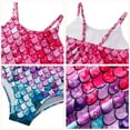 thumbnail image 4 of Alaiyaky Girls One Piece Swimsuit Mermaid Bathing Suit with Mermaid Stickers Summer Beach Swimwear, 4 of 8