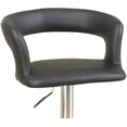 thumbnail image 5 of Black Adjustable Bar Stools Set of 2 - Faux Leather Counter Height Kitchen Stools, Modern Design, PVC Seats, 21"x20"x32-38" for Dining Room, 5 of 7