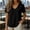 Black, variant on Women's 100% Cotton Short Sleeve Linen Top, Casual Double Layer Crepe Loose Blouse, Fashion Solid Color Round Neck Shirt, S-3XL Green Size 2XL
