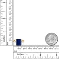 thumbnail image 6 of Gem Stone King 18K Yellow Gold Plated Silver 12X10MM Blue Simulated Sapphire and 2MM White Lab Grown Diamond 3 Stone Engagement Ring for Women | 6.78 Cttw | Gemstone September Birthstone | Size 6, 6 of 6