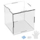 thumbnail image 1 of Caja de exhibición de acrílico de 1 paquete, 5.9x5.9x5.9 pulgadas/15x15x15cm Caja de exhibición clara de acrílico con base de madera negra [Blanco, Transparente], 1 of 6