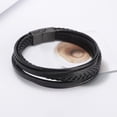 thumbnail image 4 of Mens Leather Bracelet With Magnetic Clasp Cowhide Multi-layer Braided Leather Mens Bracelet, 4 of 4