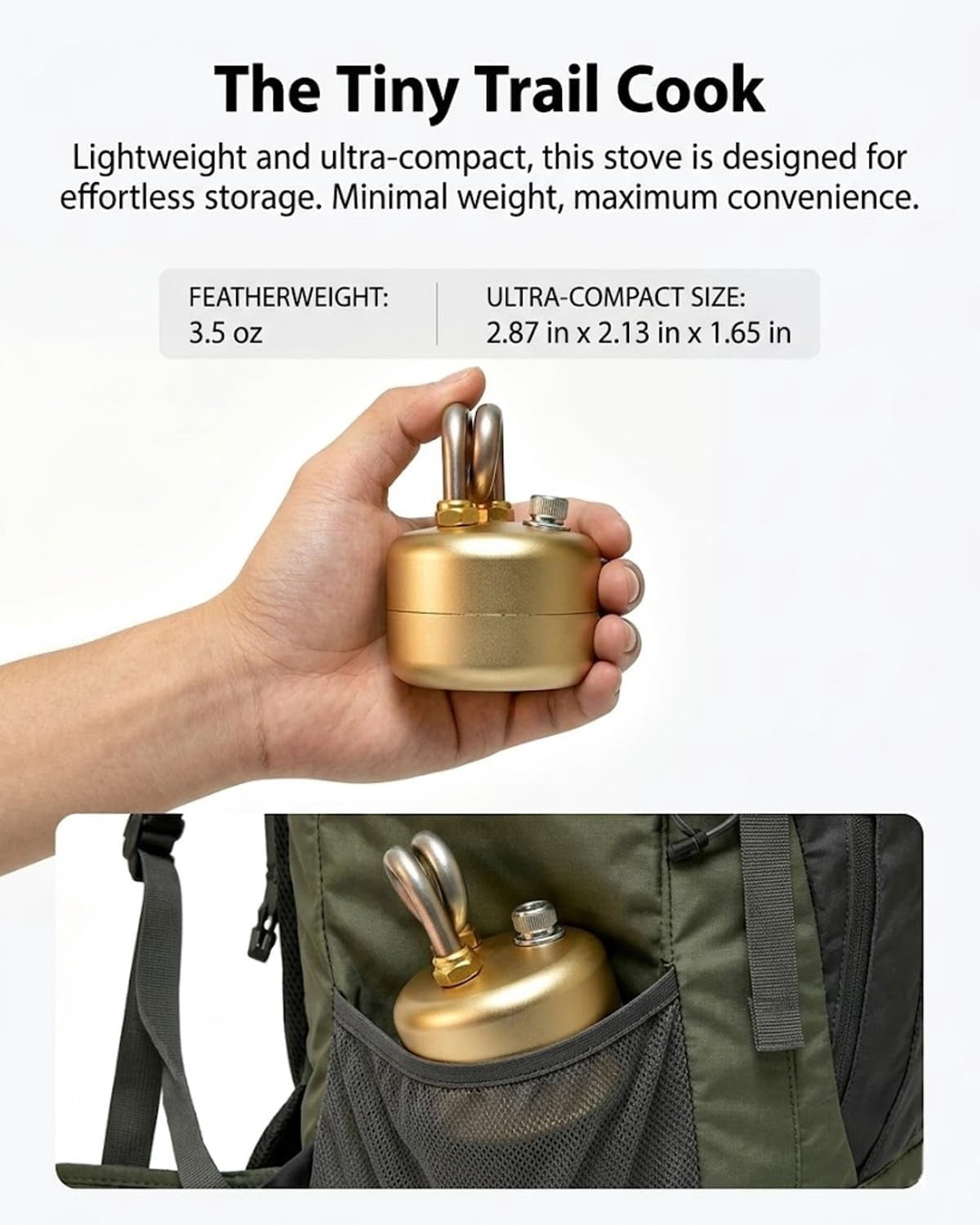 High-Power Portable Alcohol Stove Kit in Round Brown for Camping Cooking