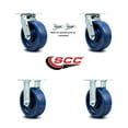 thumbnail image 2 of 6 Inch Solid Polyurethane Caster Set with Roller Bearings 2 Swivel Lock 2 Rigid, 2 of 2