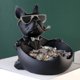 thumbnail image 2 of Estatua de Bulldog Francés, figura de perro divertido, caja de almacenamiento creativa para joyería de llaves, Control remoto, decoración de mesa para el hogar, 2 of 5