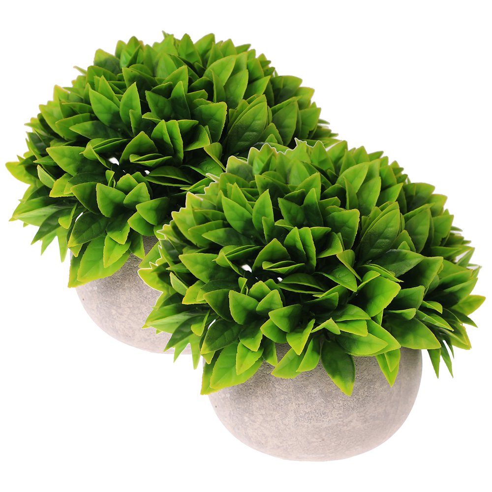 2 Packs Small Artificial Plants in Pot Mini Faked Potted Plants