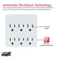 thumbnail image 2 of GE 6-Grounded Outlet Surge Protector Wall Tap, White, 36727, 2 of 5