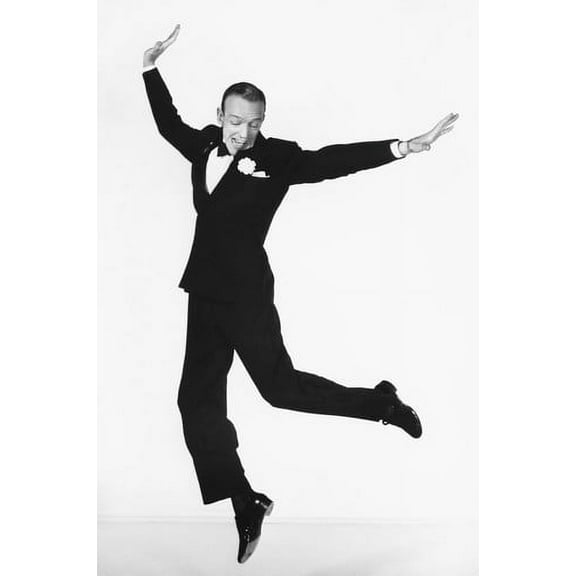 Fred Astaire B&W Jumping In Air Dancing 24X36 Poster