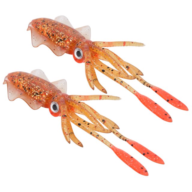 Señuelo para peces, 2 piezas, forma de calamar, señuelo de pesca suave, aparejo de pesca, rendimiento inigualable