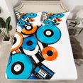 thumbnail image 2 of Vinyl Records Kids Sheet Set Blue Music Radio Vintage Sheets,Mucical Disc Pattern Bed Sheets Set King Music Instrument Decorations Bed Set for Boys Girls Home, 2 of 7