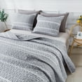 thumbnail image 6 of Andency Quilt Queen Size Grey - 3 Pieces Lightweight Boho Printed Bedspread for Queen Bed - Soft Quilt Bedding Set - Reversible All Seasons Microfiber Coverlet Sets with 2 Pillow Shams, 6 of 8