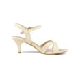 thumbnail image 3 of BLISSFUL STEP Women's Shoes Kitten Heel Open Toe Cross Straps Adjustable Ankle Strap Sandals Beige 8, 3 of 8